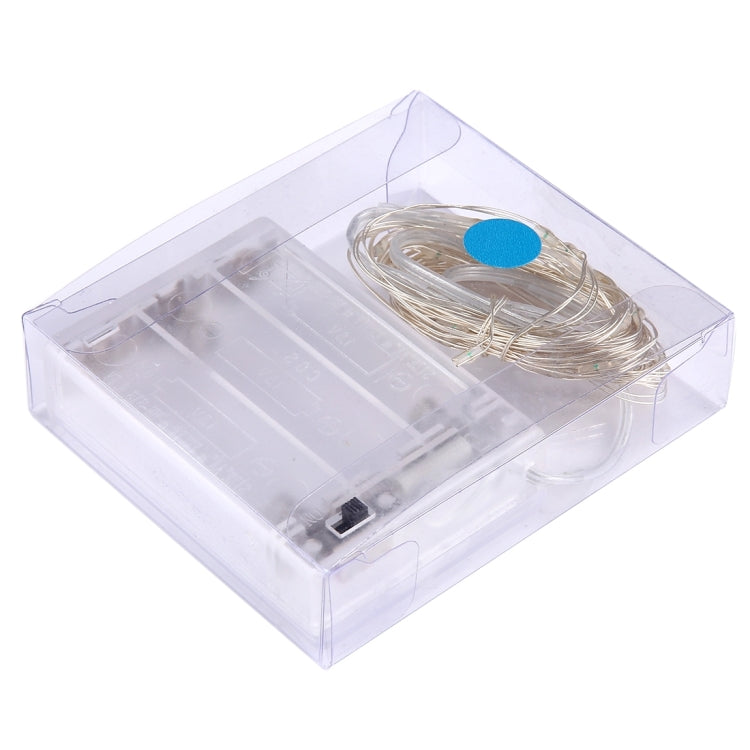 5m IP65 Waterproof Silver Blue Light Wire String Light, 50 LEDs SMD 0603 3 x AA Batteries Box Fairy Lamp Decorative Light, DC 5V(Blue Light)