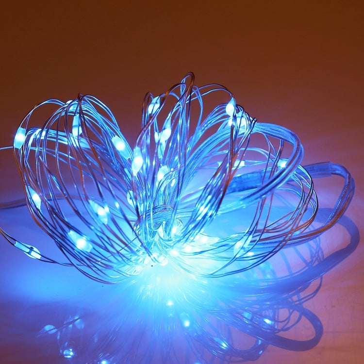 5m IP65 Waterproof Silver Blue Light Wire String Light, 50 LEDs SMD 0603 3 x AA Batteries Box Fairy Lamp Decorative Light, DC 5V(Blue Light)