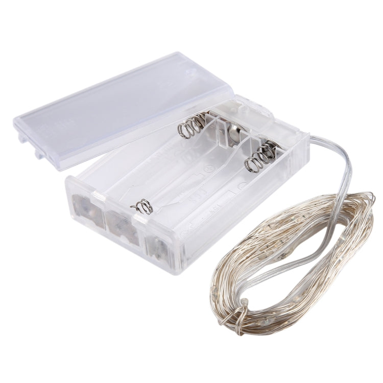 5m IP65 Waterproof Silver Blue Light Wire String Light, 50 LEDs SMD 0603 3 x AA Batteries Box Fairy Lamp Decorative Light, DC 5V