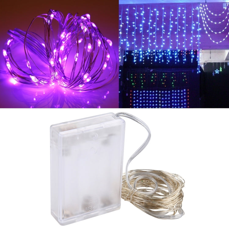 5m IP65 Waterproof Silver Blue Light Wire String Light, 50 LEDs SMD 0603 3 x AA Batteries Box Fairy Lamp Decorative Light, DC 5V