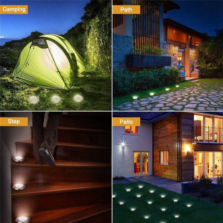 2 PCS 16 LEDs Solar Powered Buried Light Under Ground Lamp IP65 Waterproof Outdoor Garden Street Light (Warm White)