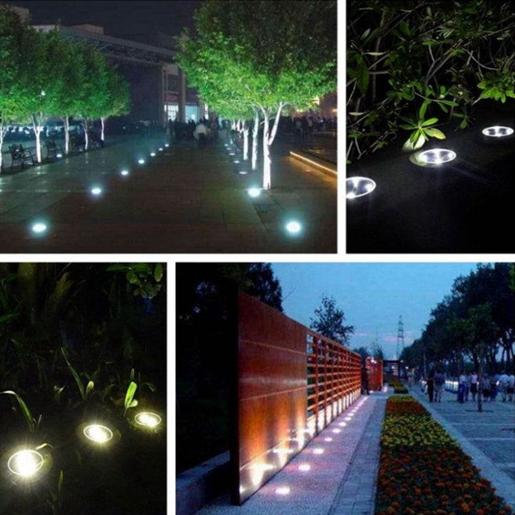 2 PCS 16 LEDs Solar Powered Buried Light Under Ground Lamp IP65 Waterproof Outdoor Garden Street Light (Warm White)