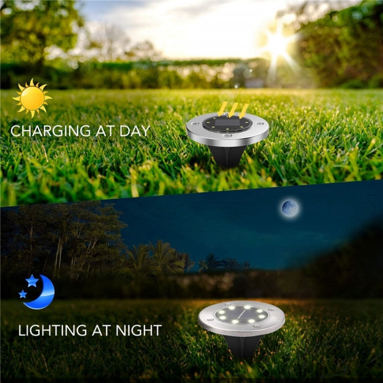 2 PCS 16 LEDs Solar Powered Buried Light Under Ground Lamp IP65 Waterproof Outdoor Garden Street Light (Warm White)