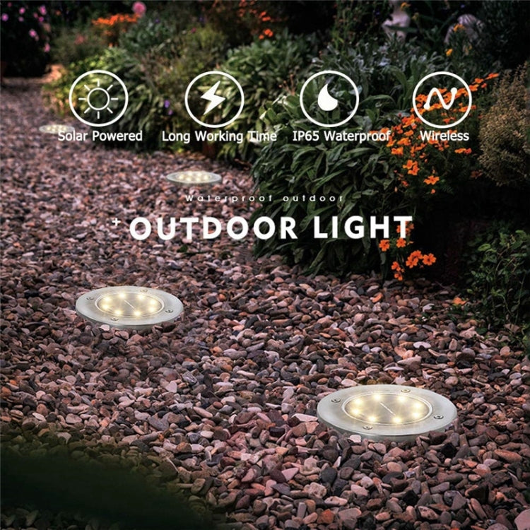 2 PCS 16 LEDs Solar Powered Buried Light Under Ground Lamp IP65 Waterproof Outdoor Garden Street Light (Warm White)