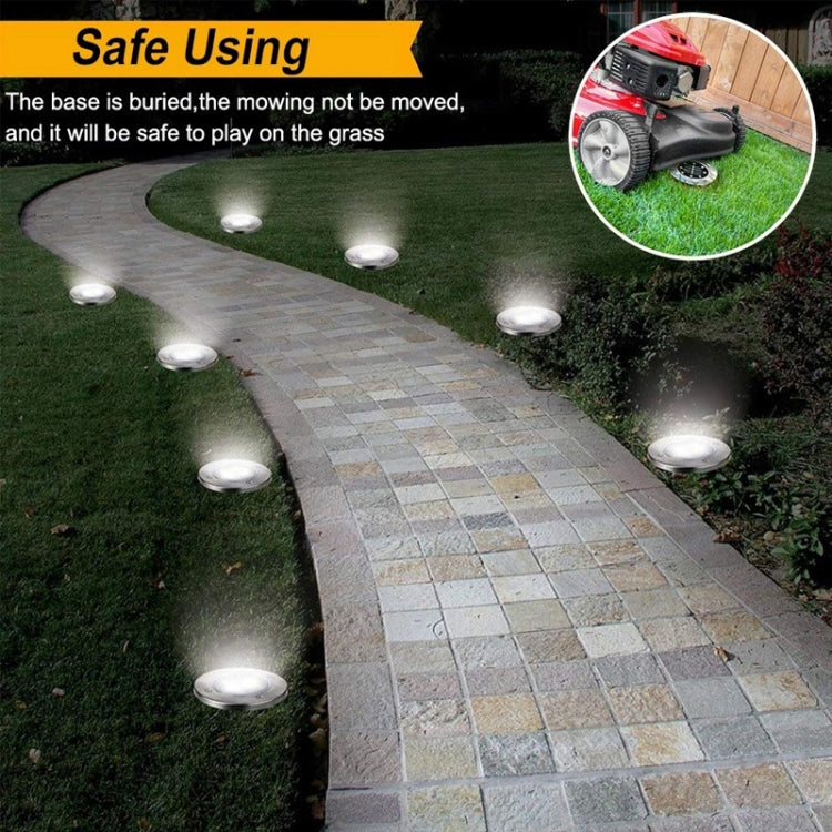 2 PCS 16 LEDs Solar Powered Buried Light Under Ground Lamp IP65 Waterproof Outdoor Garden Street Light (Warm White)