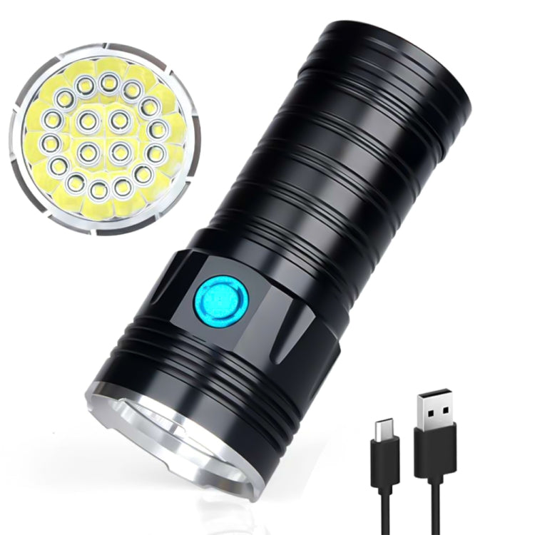 3 Gears, K18MAX 18xT6, Luminous Flux: 5400lm LED Flashlight, Without Battery (Black)