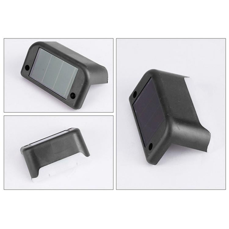 12 PCS Solar Powered LED Outdoor Stairway Light IP65 Waterproof Garden Lamp, Warm White Light(Black)