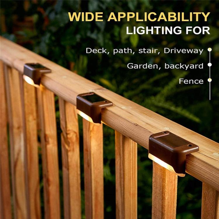 12 PCS Solar Powered LED Outdoor Stairway Light IP65 Waterproof Garden Lamp, Warm White Light(Black)