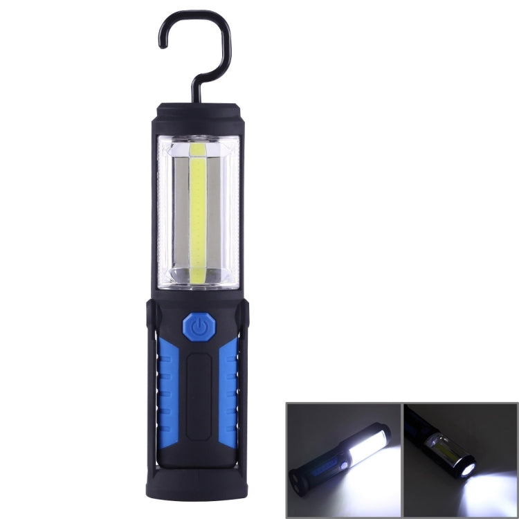 PR5W-1 5W COB+1W F8 IP43 Waterproof White Light LED Torch Work Light , 400 LM Multi-function USB Charging Portable Emergency Work Stand Light with Magnetic & 360 Degrees Swivel Hook(Blue)