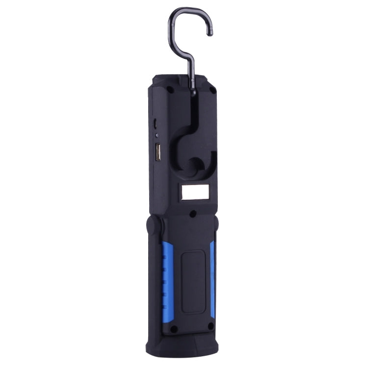 PR5W-1 5W COB+1W F8 IP43 Waterproof White Light LED Torch Work Light , 400 LM Multi-function USB Charging Portable Emergency Work Stand Light with Magnetic & 360 Degrees Swivel Hook(Blue)