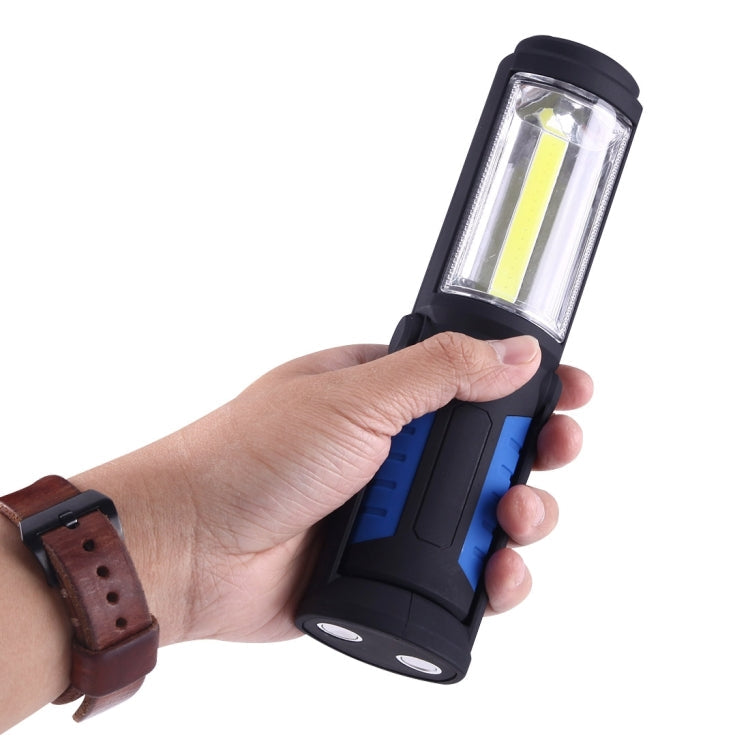 PR5W-1 5W COB+1W F8 IP43 Waterproof White Light LED Torch Work Light , 400 LM Multi-function USB Charging Portable Emergency Work Stand Light with Magnetic & 360 Degrees Swivel Hook(Blue)