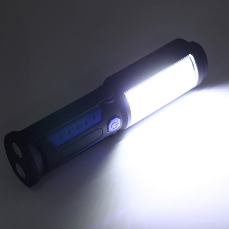 PR5W-1 5W COB+1W F8 IP43 Waterproof White Light LED Torch Work Light , 400 LM Multi-function USB Charging Portable Emergency Work Stand Light with Magnetic & 360 Degrees Swivel Hook(Blue)
