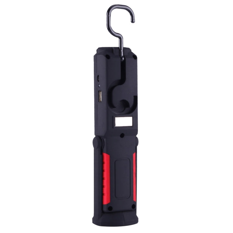 PR5W-1 5W COB+1W F8 IP43 Waterproof White Light LED Torch Work Light , 400 LM Multi-function USB Charging Portable Emergency Work Stand Light with Magnetic & 360 Degrees Swivel Hook(Red)