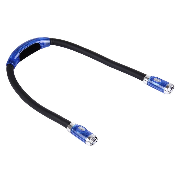 DAMOIL Flexible Eyeshield LED Reading Lights, Creative Double Head Hands-free Neck Stereo Flashlight Working Light Auto Lamp with 4 LED Light & Soft Rubber Grip Neck Pad