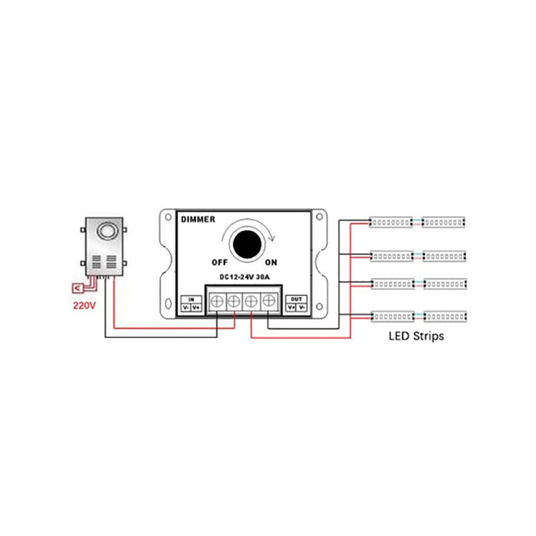 30A LED Controller Knob Dimming Smart Module(Black)