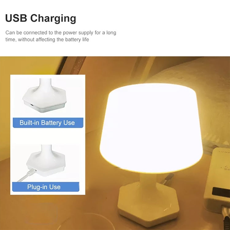 F806 USB White Light / Warm White Light Switch LED Desk Lamp (White)