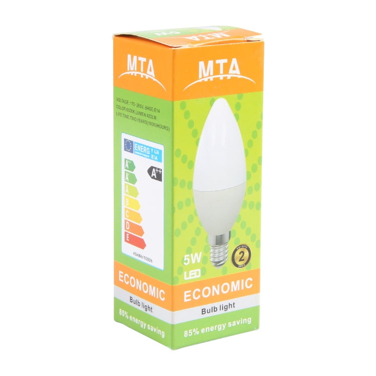 E14 7W 6500K White Light LED Bulb AC 85-265V