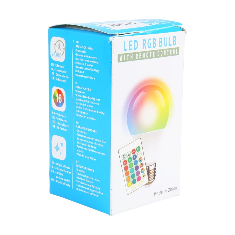 A60 E27 5W 16 Color Magic LED RGB Bulb Light with 24-keys Remote Control