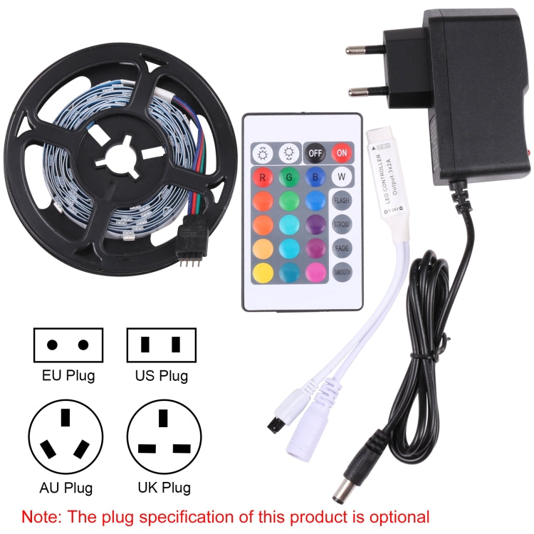 Bare Board 5050 SMD RGB LED Rope Light, 30 LED/m, Length: 2m, 12V 2A 100-240V, with 24-key Remote Control(US Plug)