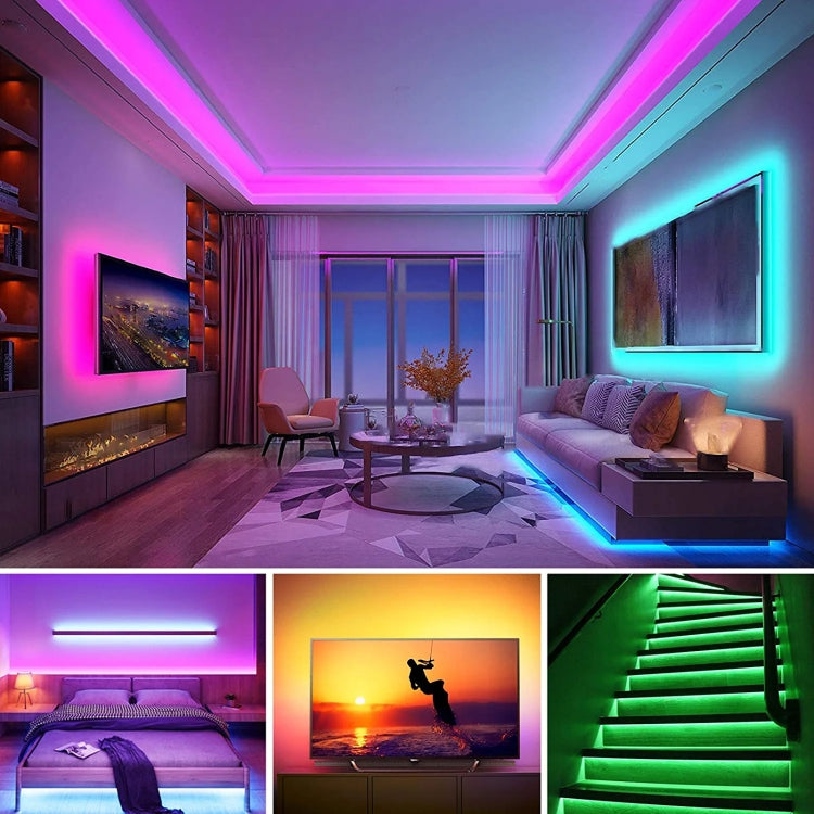 Bare Board 5050 SMD RGB LED Rope Light, 30 LED/m, Length: 2m, 12V 2A 100-240V, with 24-key Remote Control(AU Plug)
