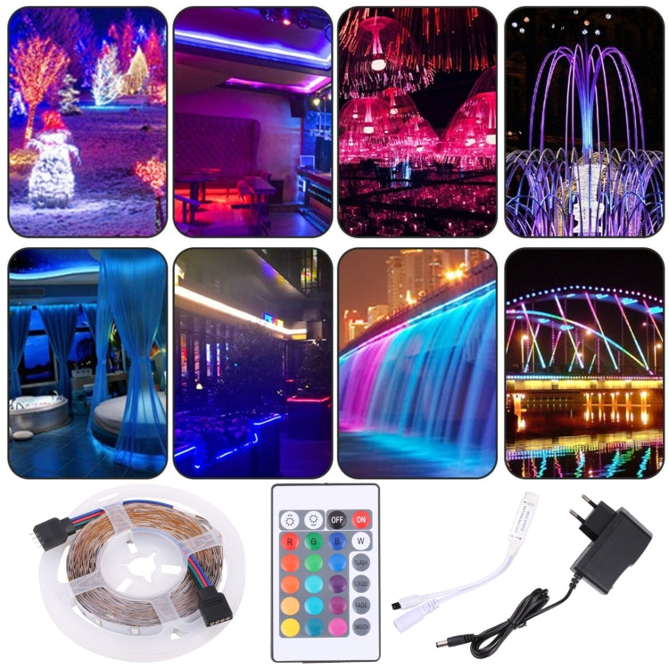 Bare Board 2835 SMD RGB LED Rope Light, 60 LED/m, Length: 5m, 12V 2A 100-240V, with 24-key Remote Control(AU Plug)