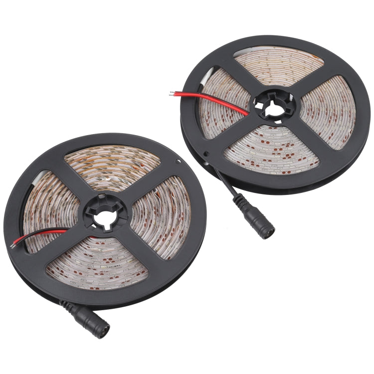 2pcs Bare Board 2835 SMD Dimmable White Light / Warm Light LED Rope Light, 60 LED/m, Length: 5m, 12V 2A 100-240V(UK Plug)