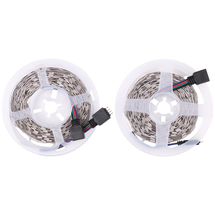 2pcs Bare Board 5050 SMD RGB LED Rope Light, 30 LED/m, Length: 5m, 12V 2A 100-240V, with 24 Keys Doodle Controller (US Plug)