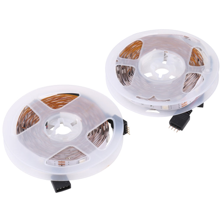 2pcs Bare Board 5050 SMD RGB LED Rope Light, 30 LED/m, Length: 5m, 12V 2A 100-240V, with 24 Keys Doodle Controller (EU Plug)