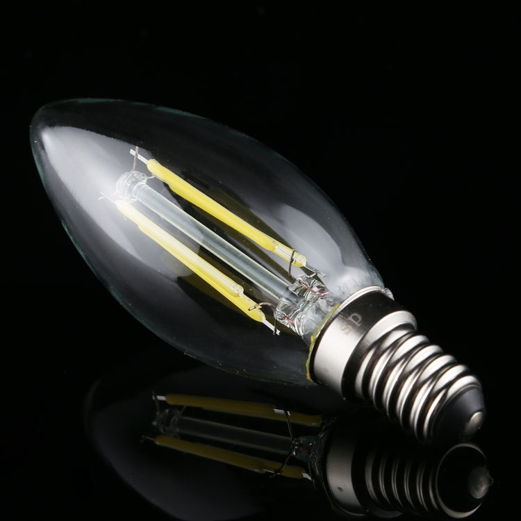 C35 E14 4W 4 LEDs 300 LM 6500K Dimmable Retro LED Filament Light Bulb Energy Saving Light, AC 220V(White Light)