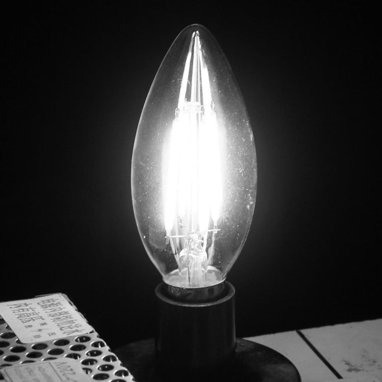 C35 E14 4W 4 LEDs 300 LM 6500K Dimmable Retro LED Filament Light Bulb Energy Saving Light, AC 220V(White Light)