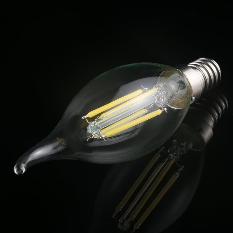 C35 E14 4W 4 LEDs 300 LM 6500K Dimmable Retro LED Filament Light Bulb Energy Saving Light, AC 220V(White Light)