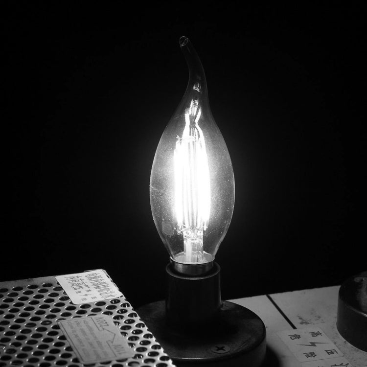 C35 E14 4W 4 LEDs 300 LM 6500K Dimmable Retro LED Filament Light Bulb Energy Saving Light, AC 220V(White Light)