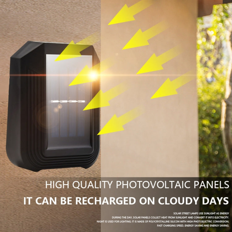 6 LED Solar Wall Lamp Outdoor Decorative Garden Up And Down Light (Warm White)