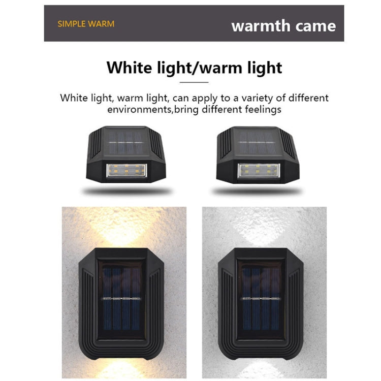 6 LED Solar Wall Lamp Outdoor Decorative Garden Up And Down Light (Warm White)