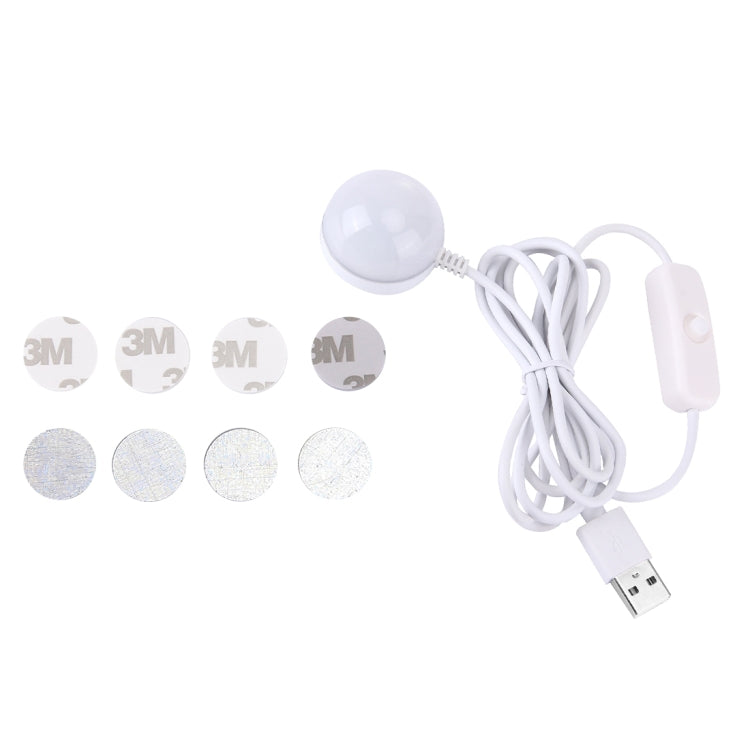 2W USB LED Light Bulb with Magnetic, 5V 140-150Lumens 6LED (Warm White)
