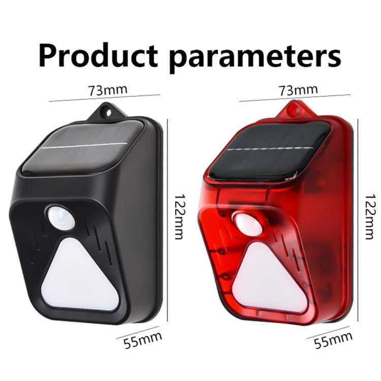 Solar Burglar Alarm Light Remote Control Human Body Induction Alarm (Black)
