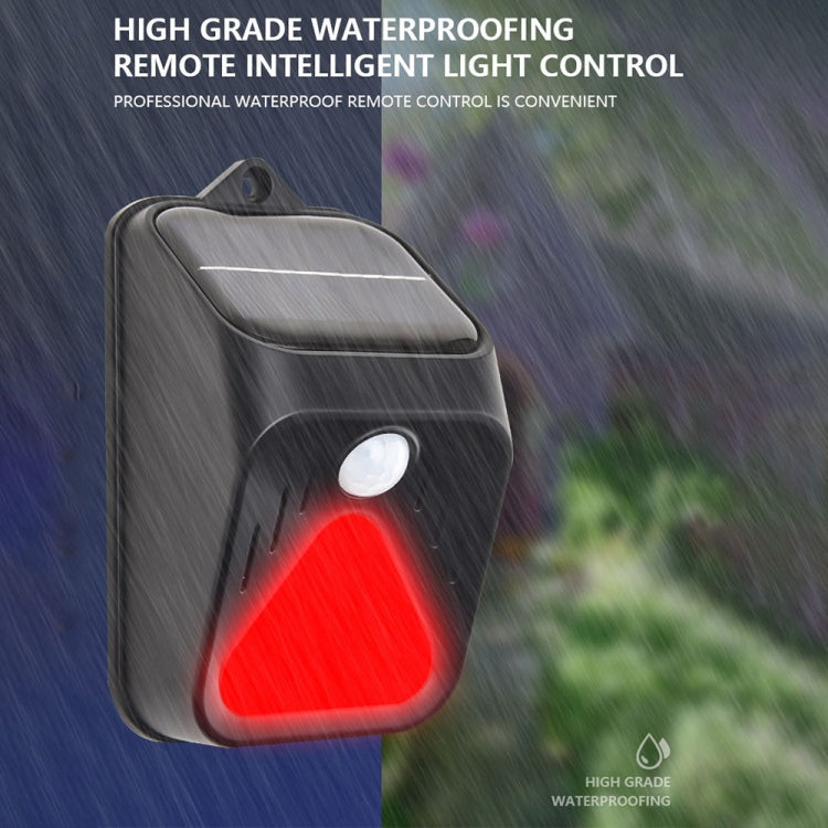 Solar Burglar Alarm Light Remote Control Human Body Induction Alarm (Red)