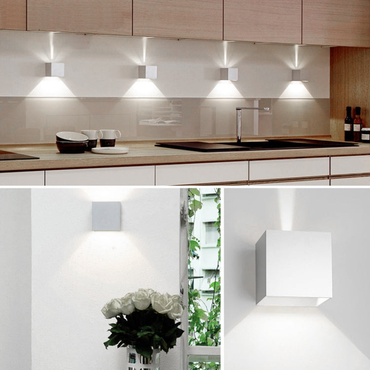 6W Light Shape Adjustable Aluminum Shell COB LED Wall Light, IP65 Waterproof Cubic Shape Outdoor and Indoor Decorative Light for Living Room, Bedroom, Aisle, Hotel, AC 85-265V