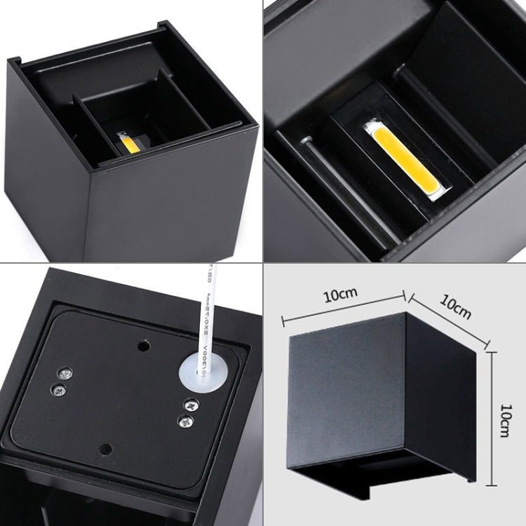 6W Light Shape Adjustable Aluminum Shell COB LED Wall Light, IP65 Waterproof Cubic Shape Outdoor and Indoor Decorative Light for Living Room, Bedroom, Aisle, Hotel, AC 85-265V