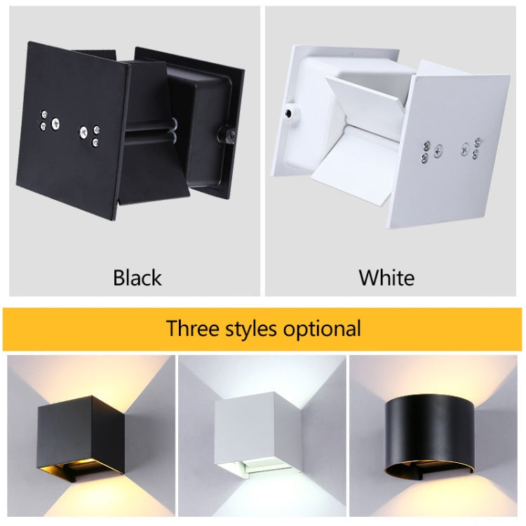 6W Light Shape Adjustable Aluminum Shell COB LED Wall Light, IP65 Waterproof Cubic Shape Outdoor and Indoor Decorative Light for Living Room, Bedroom, Aisle, Hotel, AC 85-265V