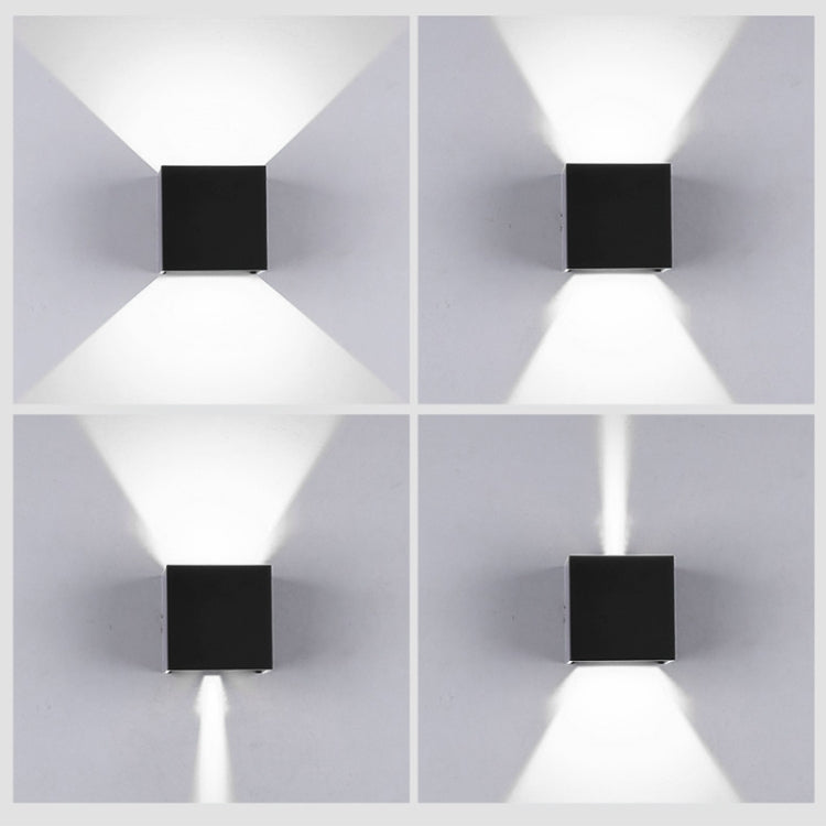 6W Light Shape Adjustable Aluminum Shell COB LED Wall Light, IP65 Waterproof Cubic Shape Outdoor and Indoor Decorative Light for Living Room, Bedroom, Aisle, Hotel, AC 85-265V