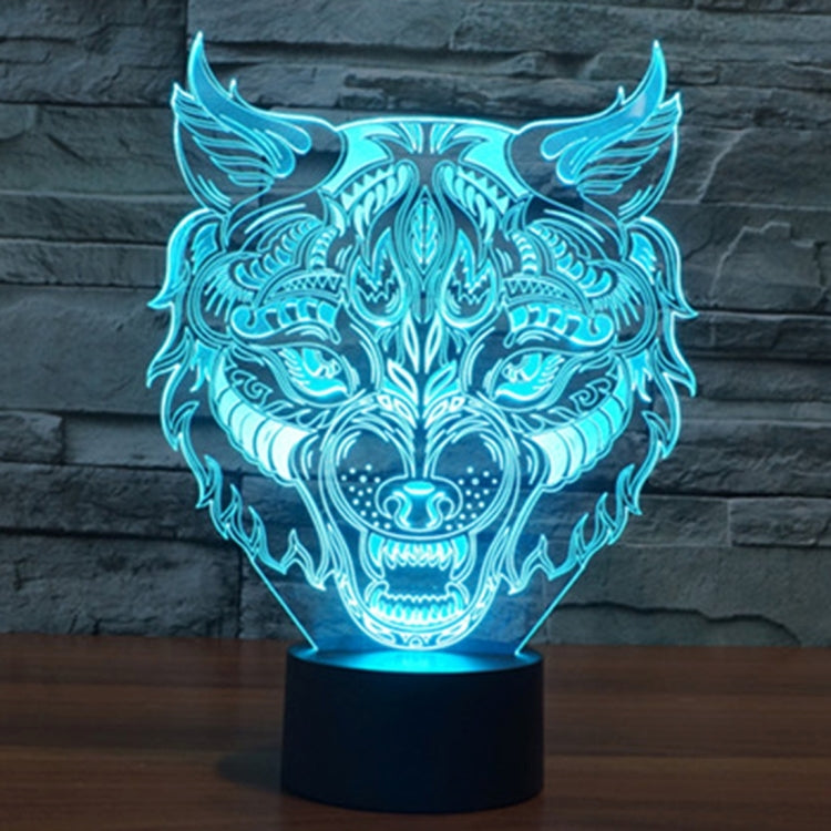 Leopard Shape 3D Touch Switch Control LED Light , 7 Colour Discoloration Creative Visual Stereo Lamp Desk Lamp Night Light