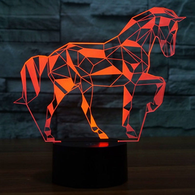 Horse Shape 3D Touch Switch Control LED Light , 7 Color Discoloration Creative Visual Stereo Lamp Desk Lamp Night Light