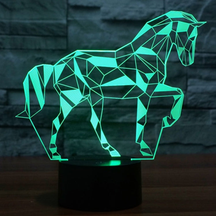 Horse Shape 3D Touch Switch Control LED Light , 7 Color Discoloration Creative Visual Stereo Lamp Desk Lamp Night Light