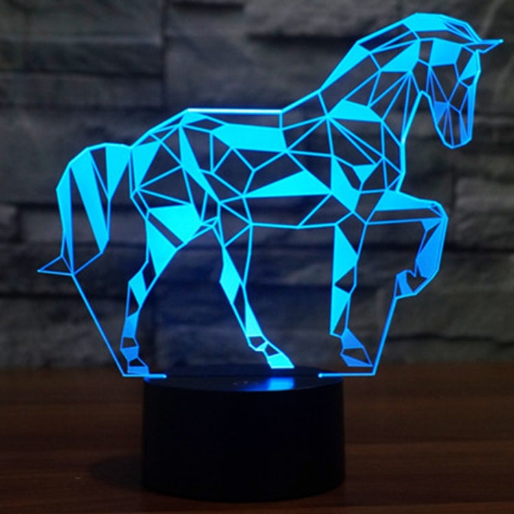 Horse Shape 3D Touch Switch Control LED Light , 7 Color Discoloration Creative Visual Stereo Lamp Desk Lamp Night Light