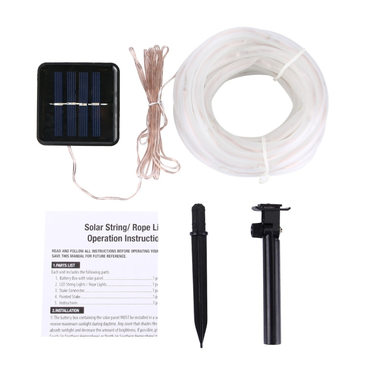 5m Casing Rope Light, Solar Panel  water resistant  50 LED(White Light)