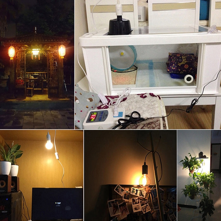 E14 Wire Cap Switch Lamp Holder Chandelier Power Socket with 1.5m Extension Cable, US Plug(Black)