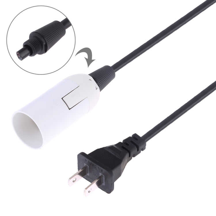 E14 Wire Cap Lamp Holder Chandelier Power Socket with 1.5m Extension Cable, US Plug(White)