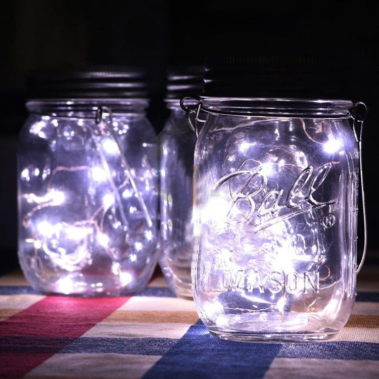 10 LEDs Solar Energy Mason Bottle Cap Pendent Lamp Outdoor Decoration Garden Light, Not Include Bottle Body(White Light)
