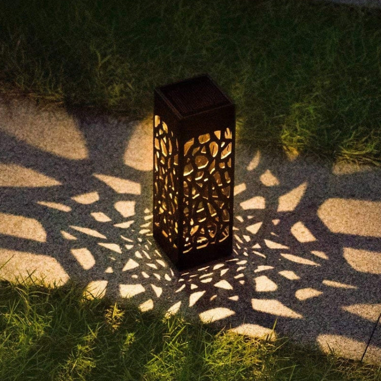 Outdoor Hollowing Out Solar Energy Garden Lawn Lamp(Warm White)